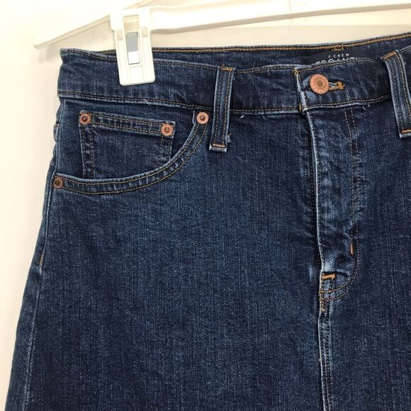 J. Crew Mercantile Blue Medium Wash Raw Hem Denim Mini Skirt - Picture 3 of 14